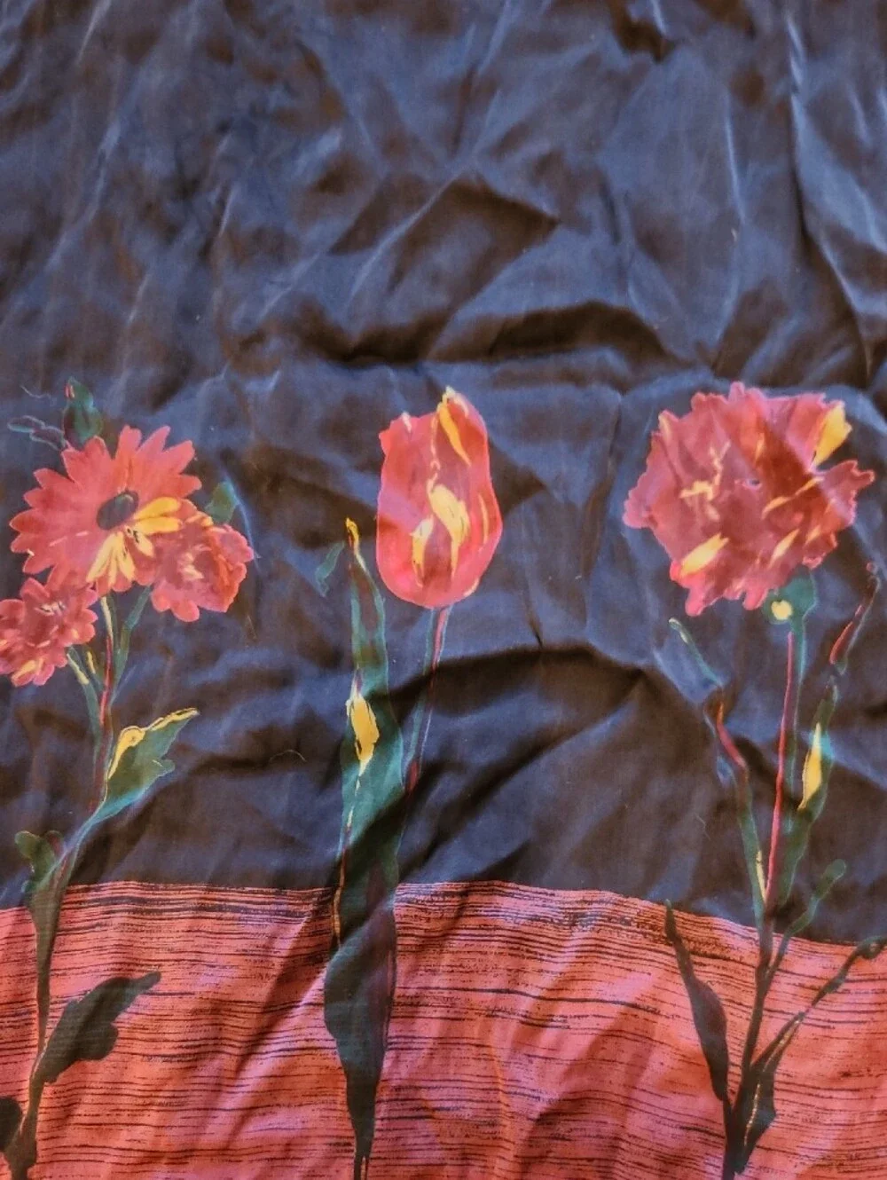Vintage Laura Ashley Pink Botanical Scarf, Silk?